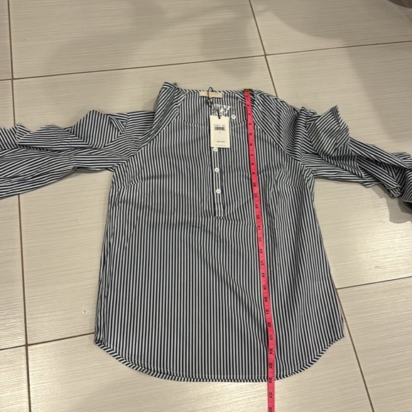7 for All Mankind NWT Stripes Ruffle long sleeves blouse in Cotton/Nylon/Spandex - Picture 12 of 12